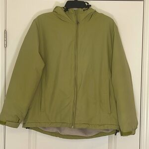 Lands End Green Lined Plush Jacket Size M (10-12)
